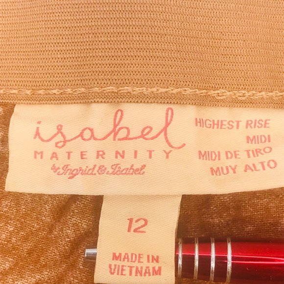 Isabel Maternity Ingrid/Isabel Women's Size 12 Side Panel Brown Carpenter Short - Picture 5 of 16